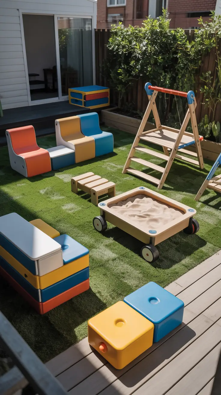 small backyard ideas for kids 2026 Small Backyard Ideas For Kids With Modern Shade And Flexible Play Blocks