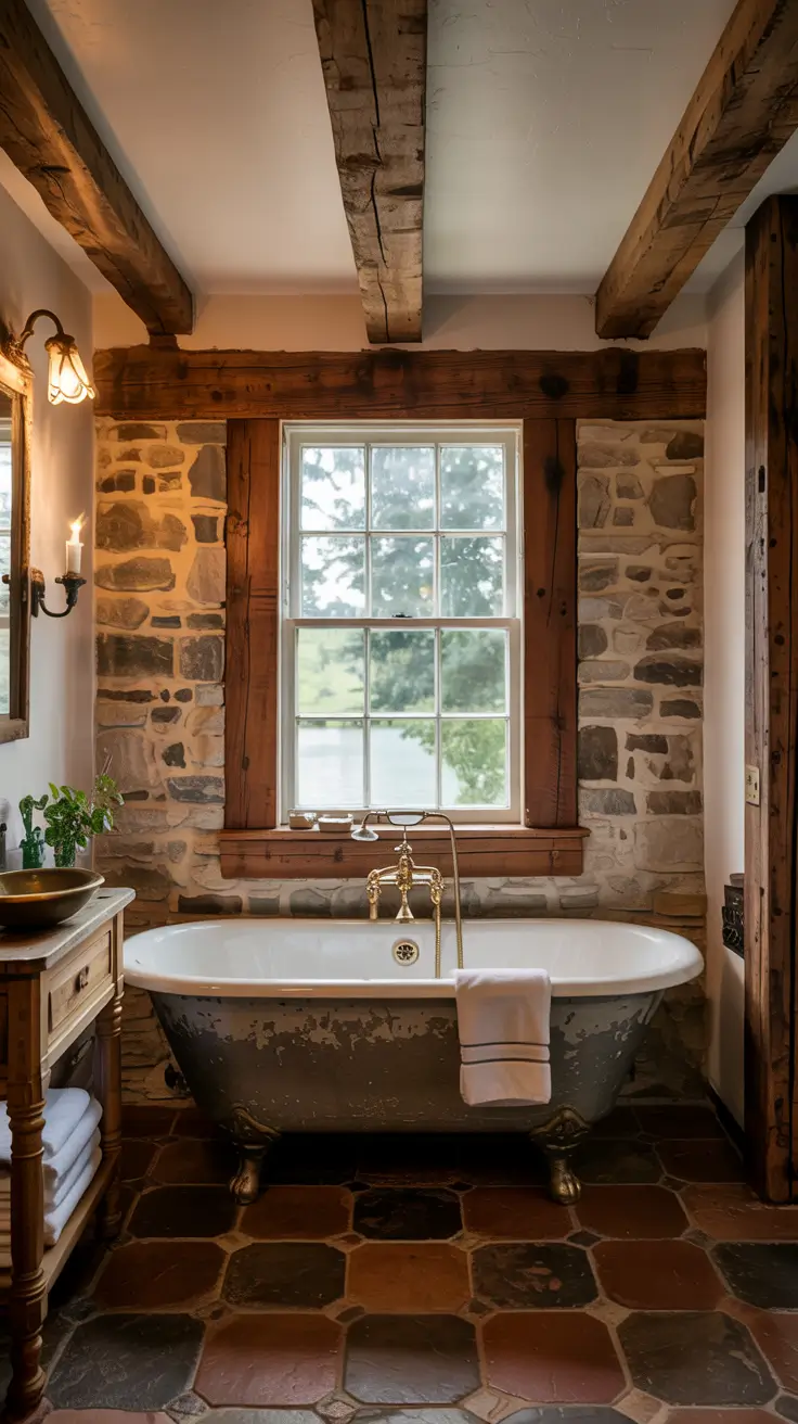 small bathroom ideas 2026 Rustic Small Bathroom Ideas With Tub Charm