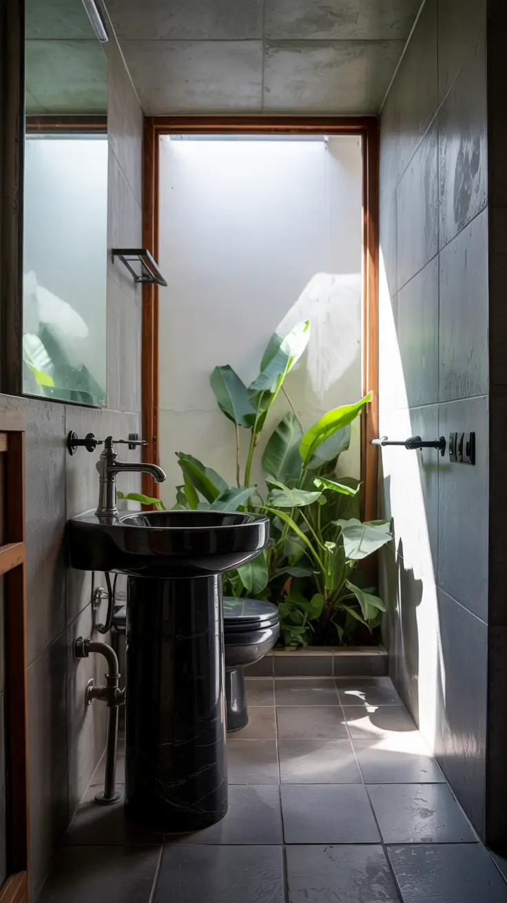 small bathroom ideas 2026 Small Bathroom Ideas Modern Industrial Black Fixtures