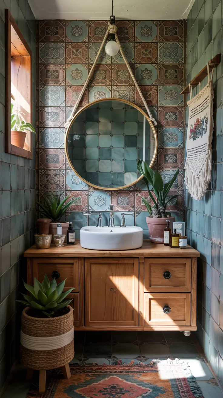 small bathroom ideas 2026 Small Bathroom Ideas Apartment Pink Bohemian Mix