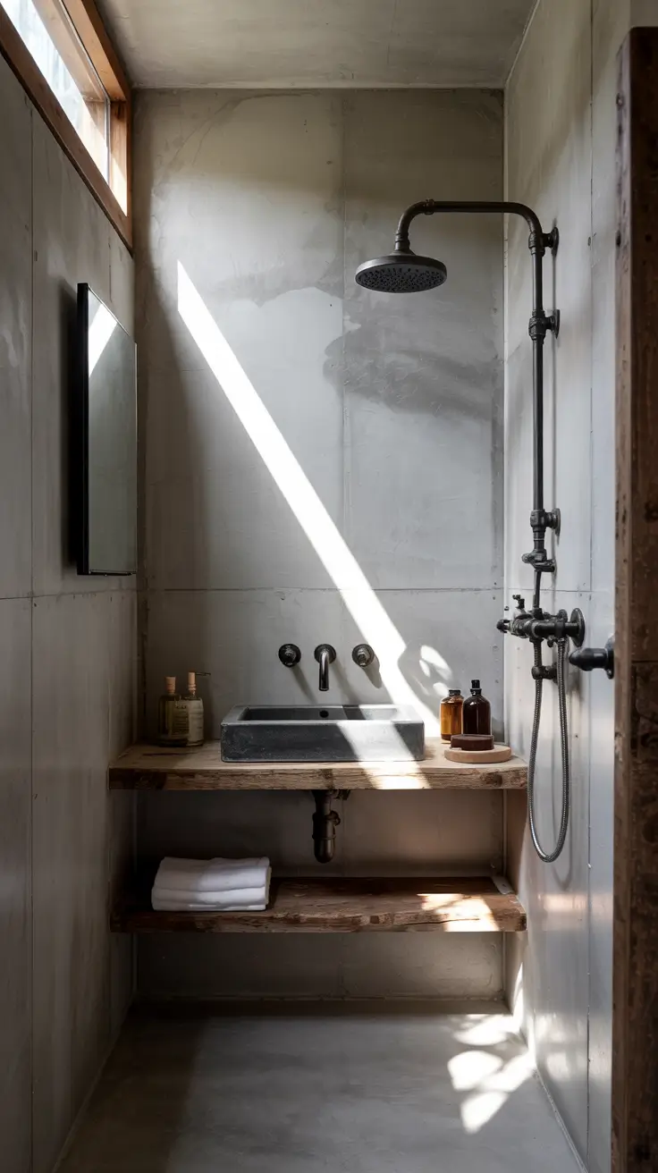 small bathroom ideas 2026 Industrial Small Bathroom Ideas With Dark Tones