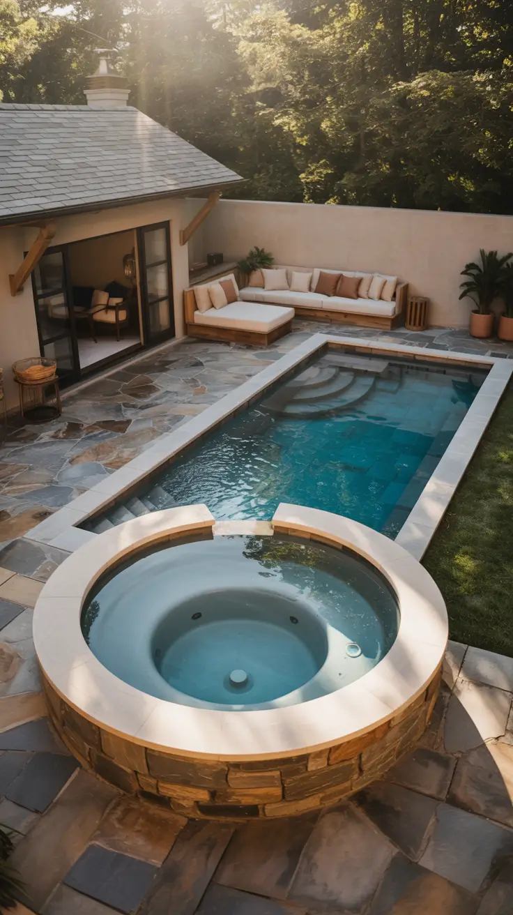 small pool ideas 2026 Small Pool Ideas With Hot Tub For Ultimate Relaxing Comfort