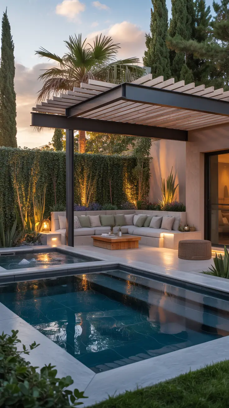 small pool ideas 2026 Small Pool Ideas With Hot Tub And Outdoor Lounge Zones