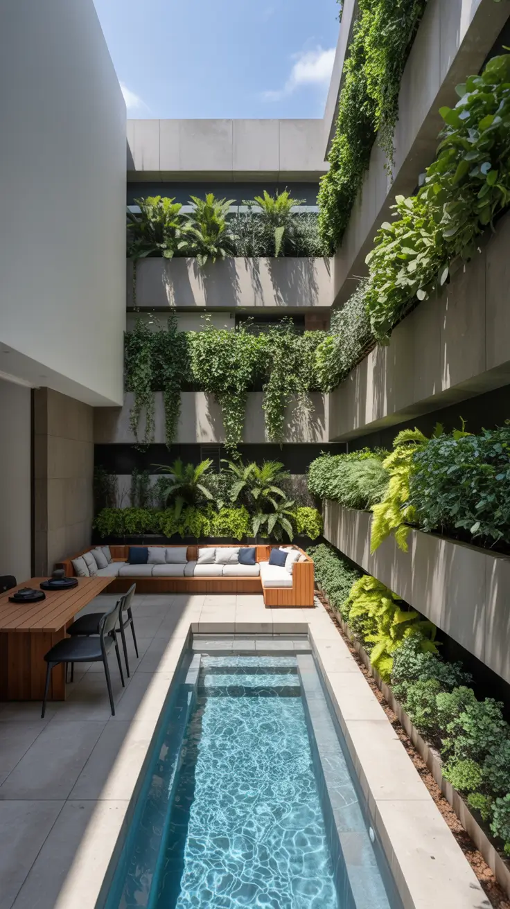small pool ideas 2026 Small Pool Ideas Courtyard With Vertical Greenery