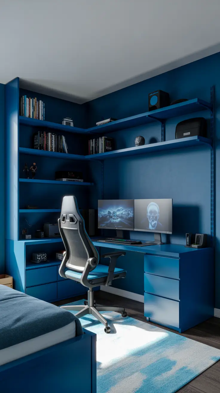 teens bedroom ideas 2026 Teens Bedroom Ideas For Boys Gaming In Dark Blue Setups