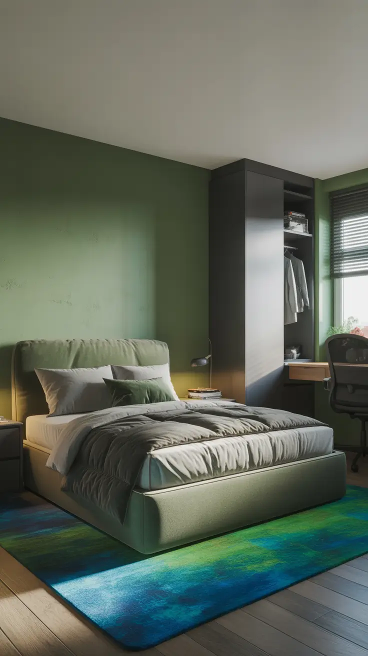 teens bedroom ideas 2026 Teens Bedroom Ideas Boys In Sage Green And Dark Tones
