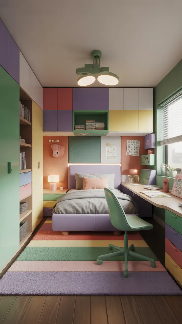 teens bedroom ideas 2026 Teens Bedroom Ideas With Playful Color Block Storage