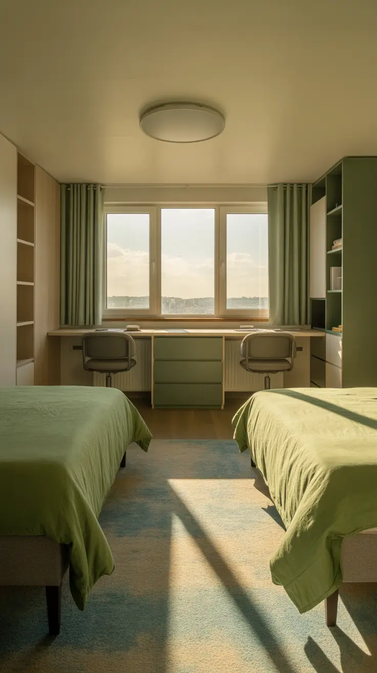 teens bedroom ideas 2026 Teens Bedroom Ideas Shared Green Twin Study Setup