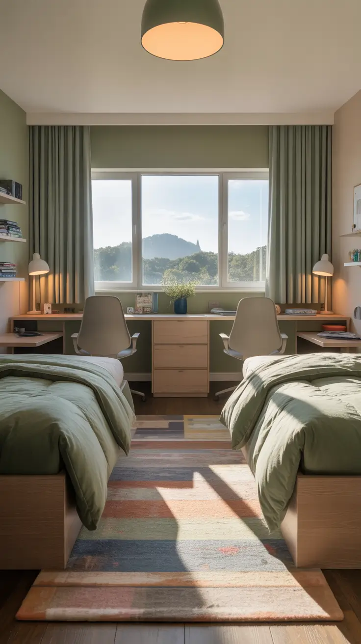 teens bedroom ideas 2026 Teens Bedroom Ideas Shared Green Twin Study Setup