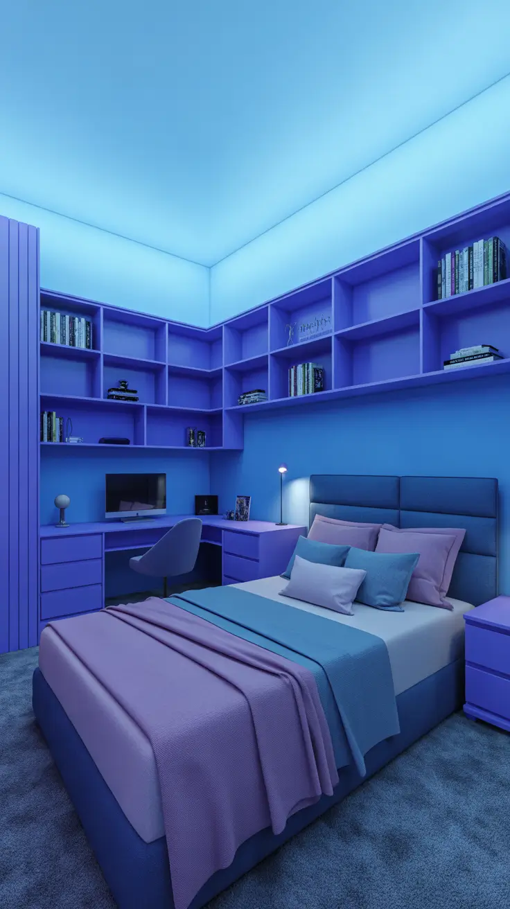teens bedroom ideas 2026 Teens Bedroom Ideas Blue And Lavender Built In Statement