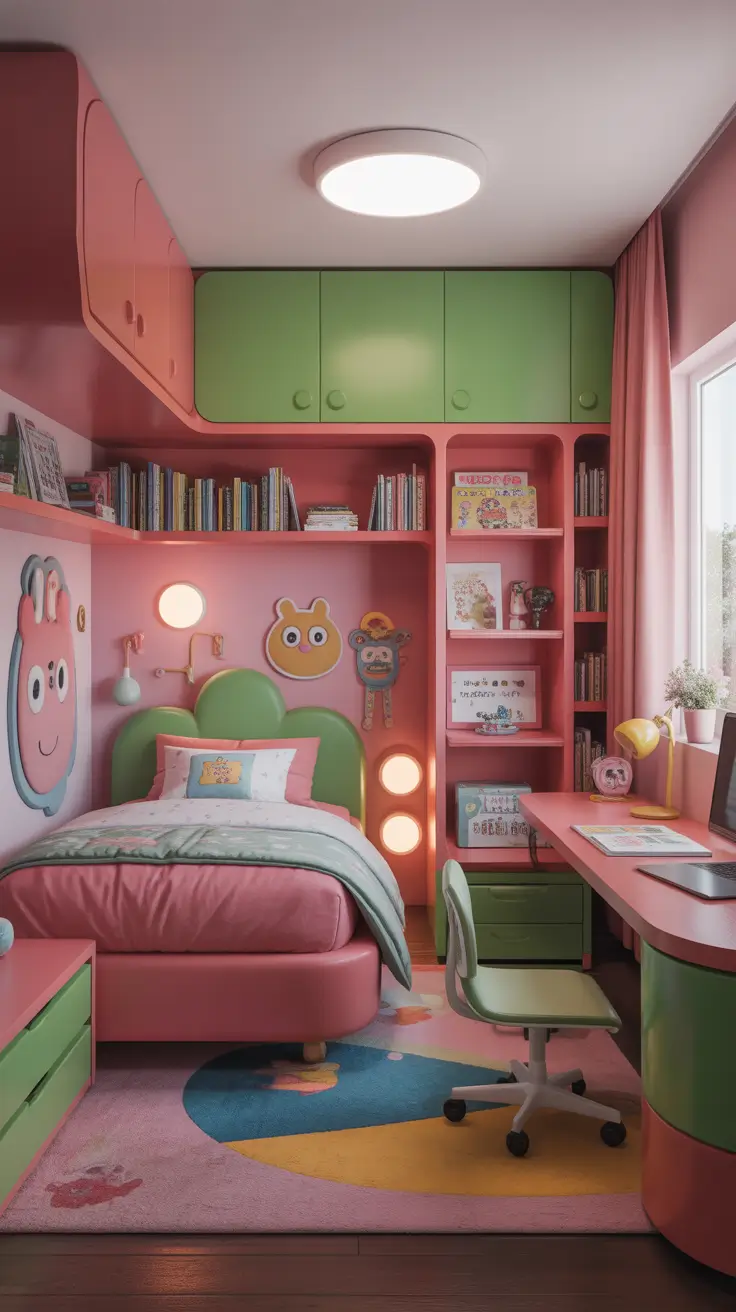 teens bedroom ideas 2026 Teens Bedroom Ideas With Playful Pink And Green Pop