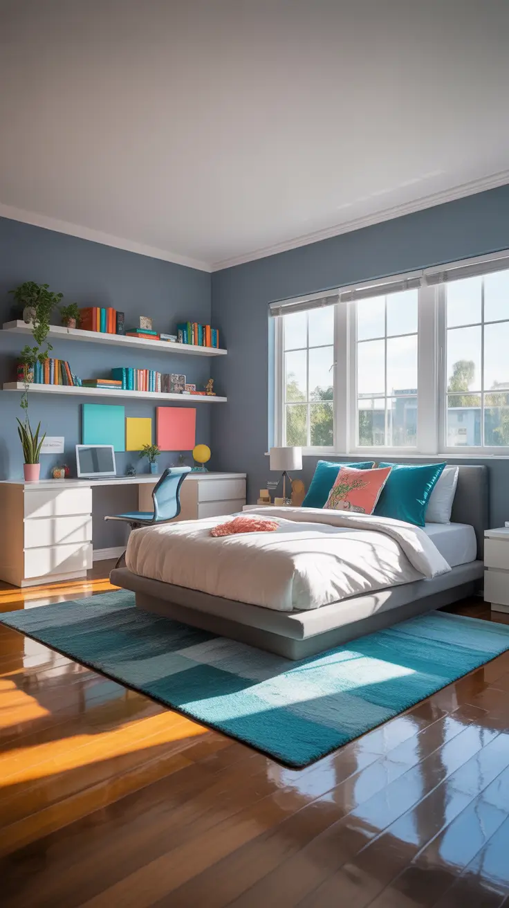 trendy gray bedroom ideas 2026 Gray Bedroom Ideas For Teens With Teal And Pop Of Color Energy