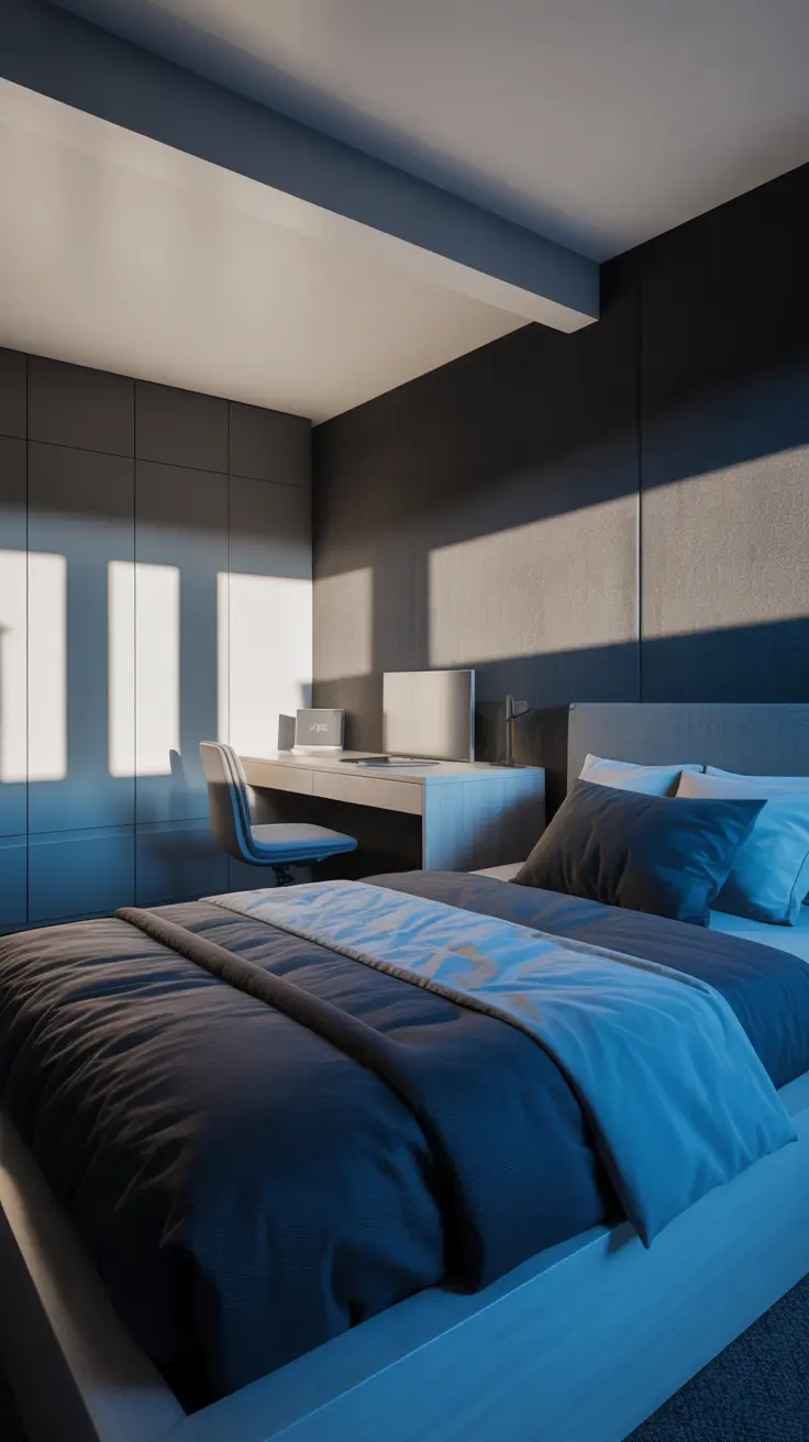 trendy gray bedroom ideas 2026 Gray Bedroom Ideas For Teens Boys With Black And Blue And Style