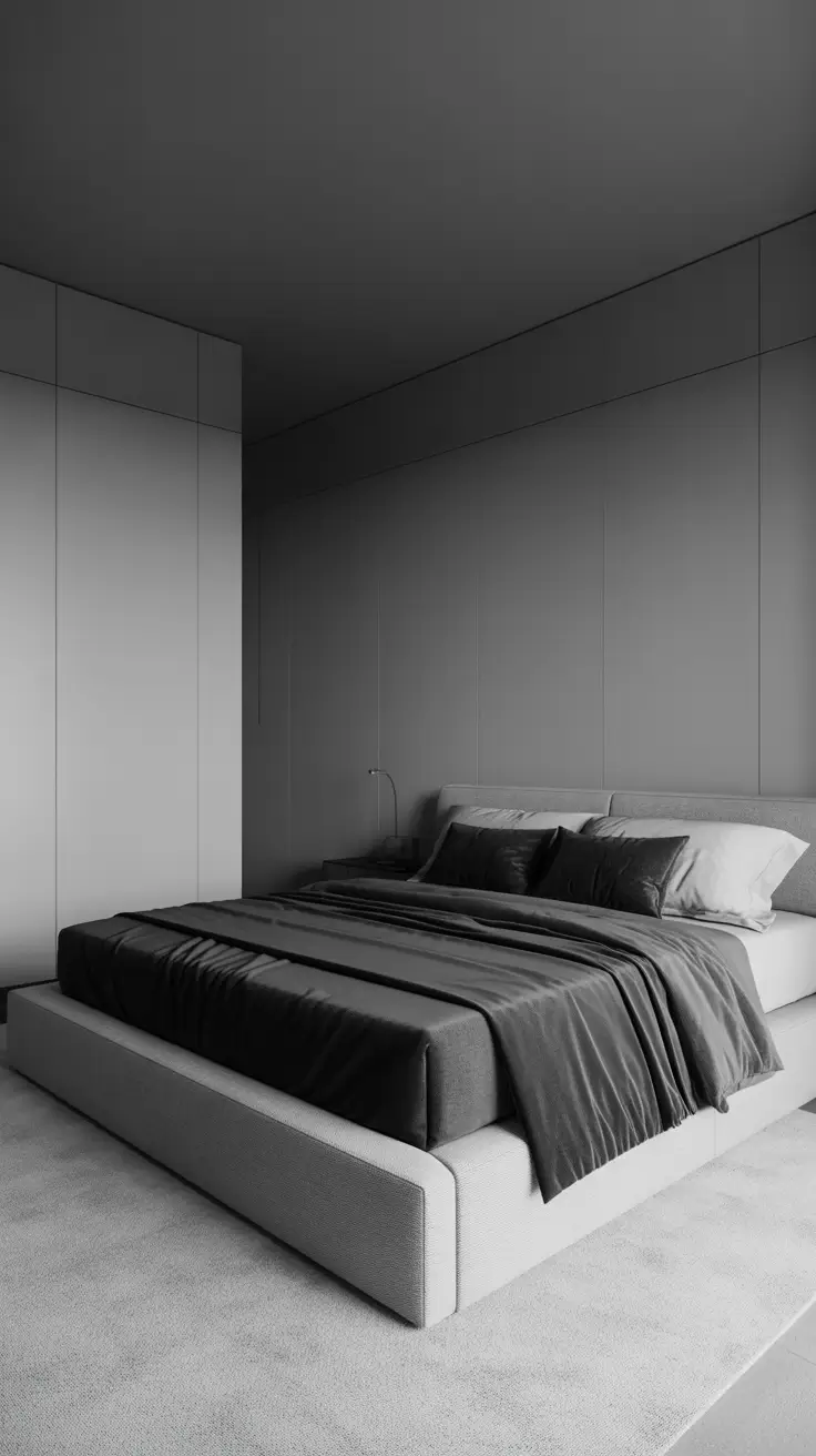 trendy gray bedroom ideas 2026 Gray Bedroom Ideas Modern With Black And White Minimalism