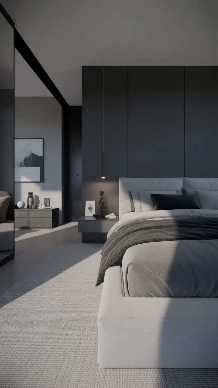 trendy gray bedroom ideas 2026 Gray Bedroom Ideas Modern With Light And Dark Contrast