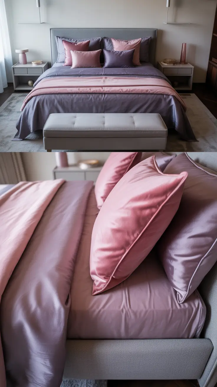 trendy gray bedroom ideas 2026 Gray Bedroom Ideas Aesthetic With Pink And Purple And Details