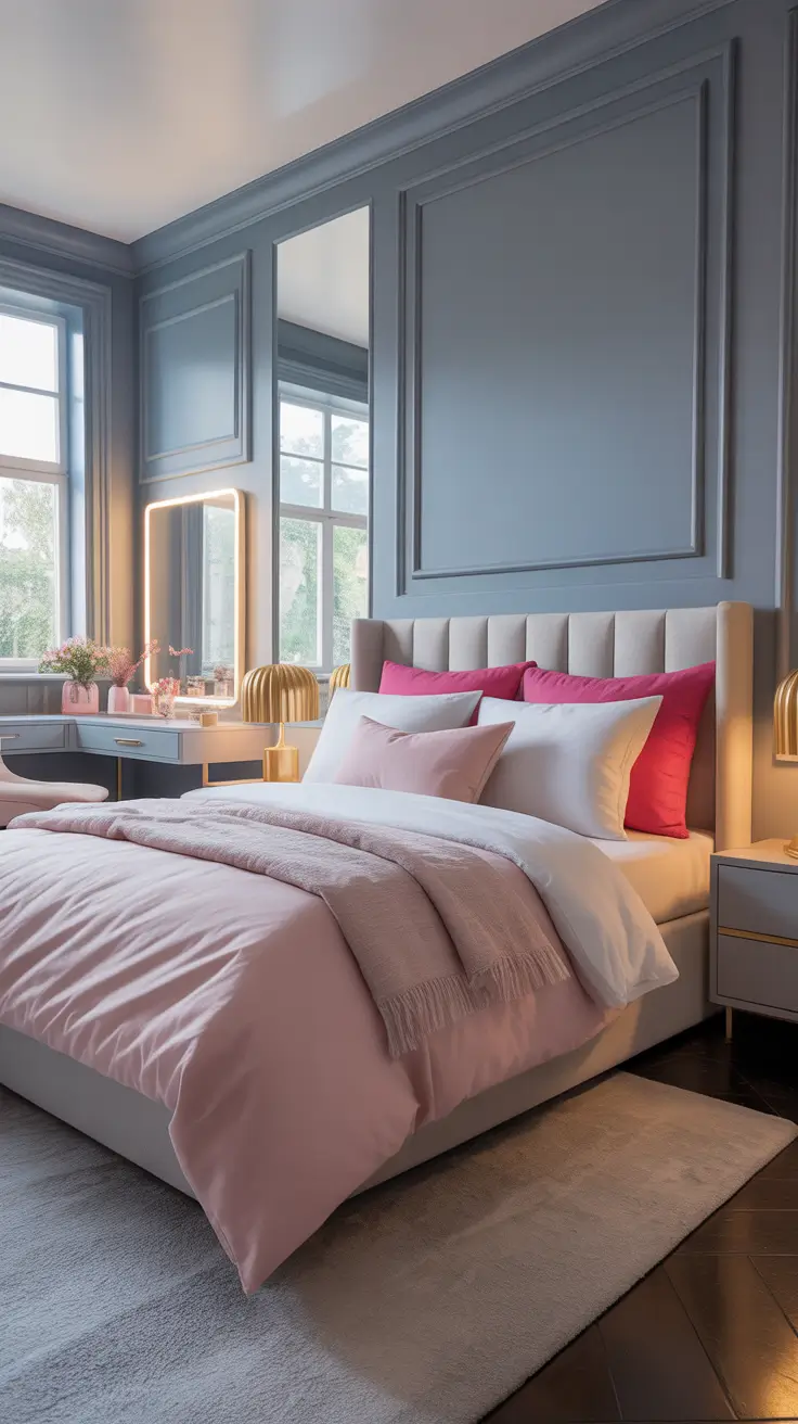 trendy gray bedroom ideas 2026 Gray Bedroom Ideas For Women With Feminine Pink White Touches