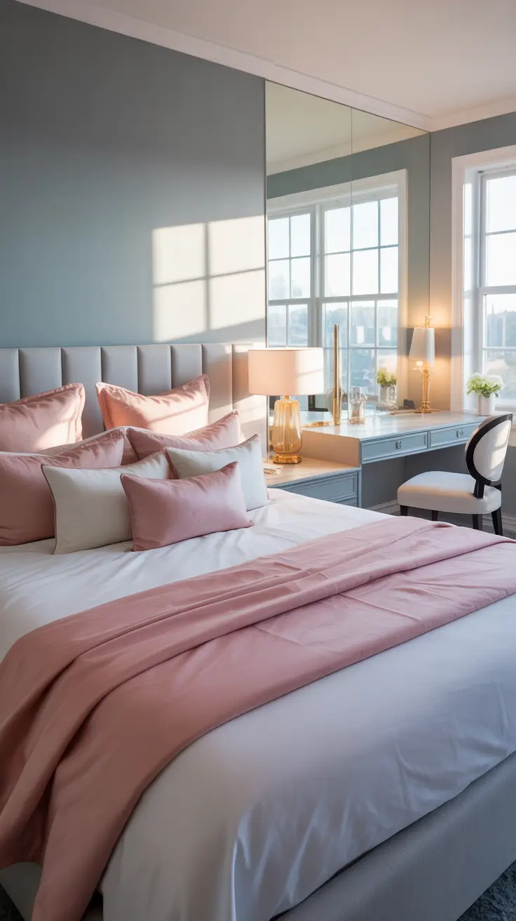 trendy gray bedroom ideas 2026 Gray Bedroom Ideas For Women With Feminine Pink White Touches