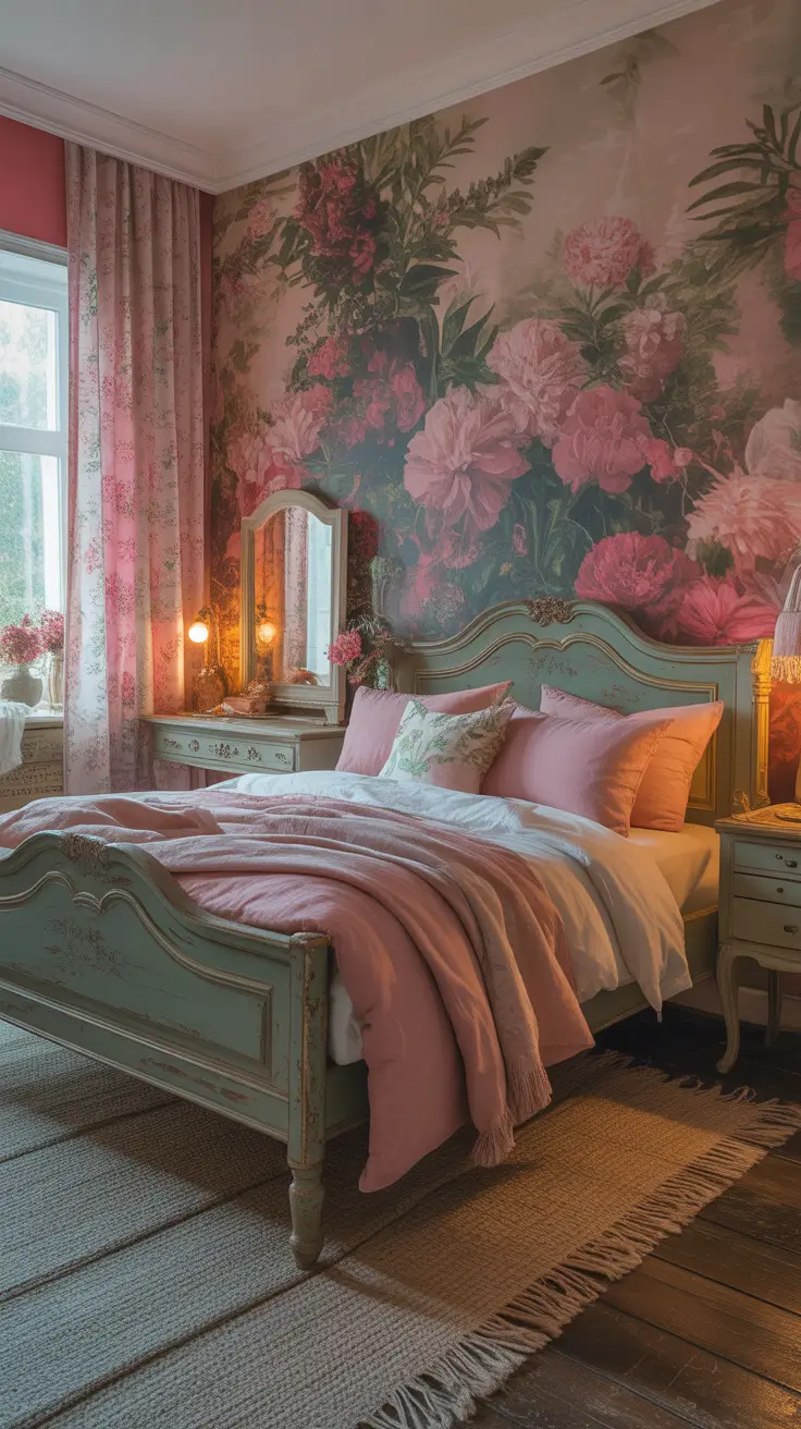 vintages bedroom ideas 2026 12 — Vintage Bedroom Ideas Shabby Chic Pink And Green Serenity