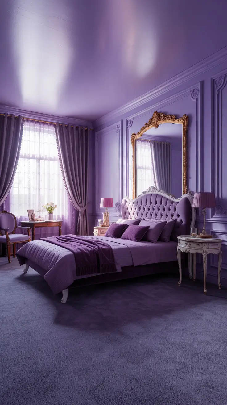 vintages bedroom ideas 2026 13 — Elegant Victorian Vintage Bedroom Ideas With Purple Details