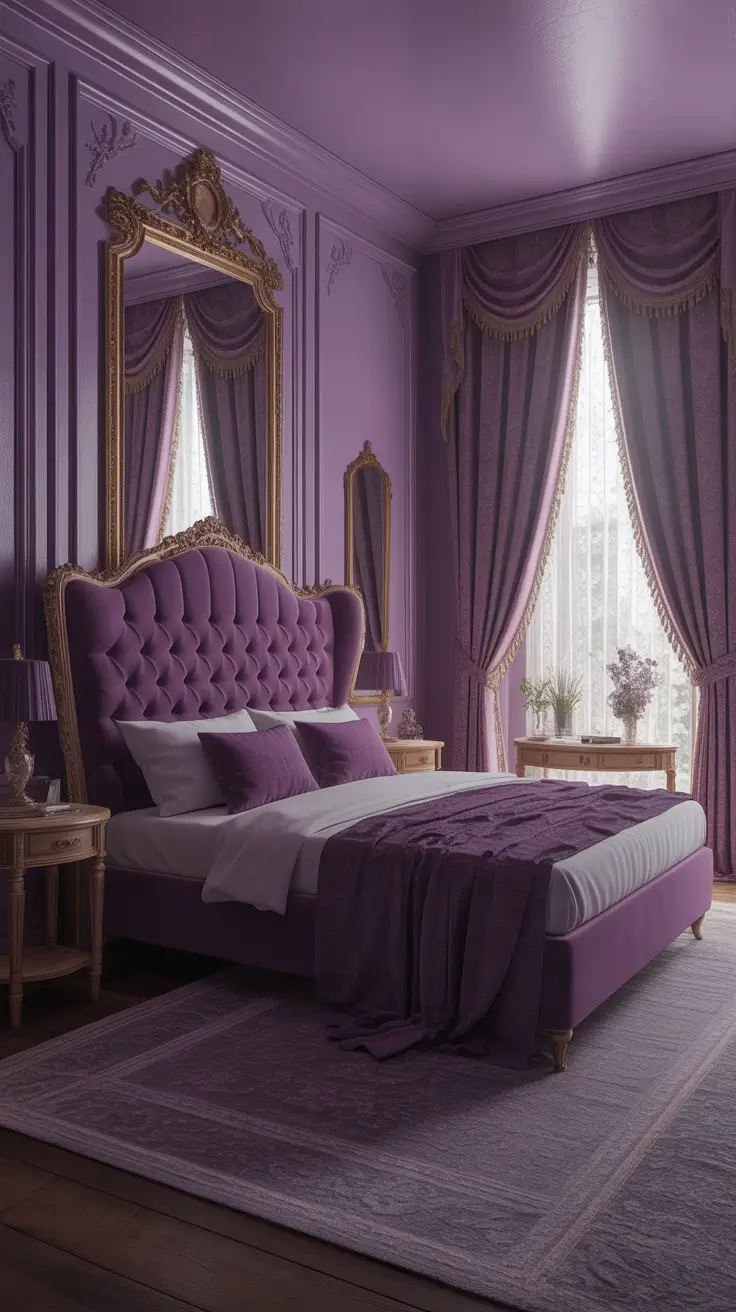 vintages bedroom ideas 2026 13 — Elegant Victorian Vintage Bedroom Ideas With Purple Details