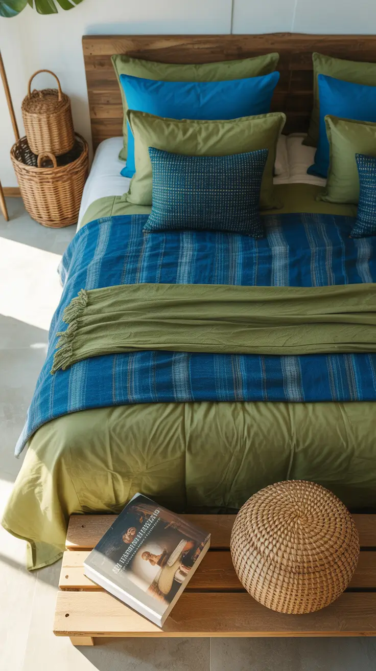 vintages bedroom ideas 2026 20 — Earthy Teal And Olive Vintage Bedroom Ideas Boho Layered Style