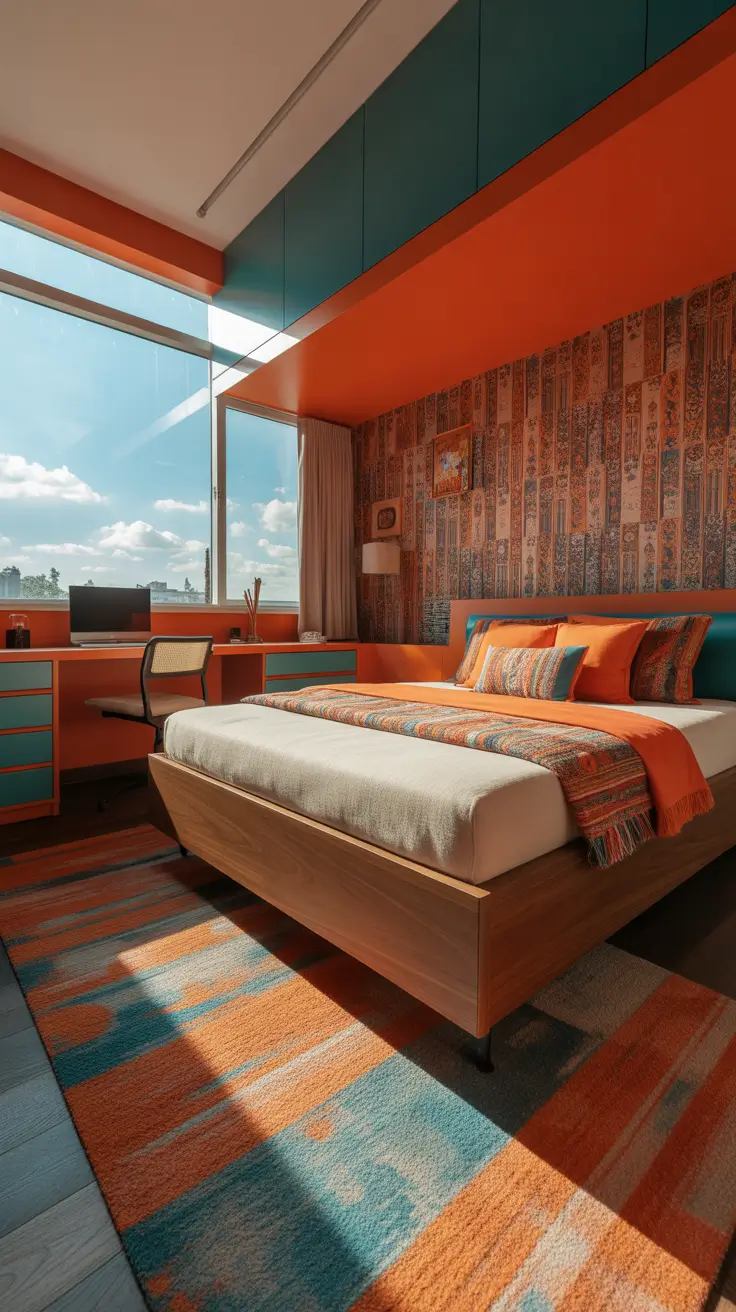 vintages bedroom ideas 2026 22 — Retro Orange And Teal Vintage Bedroom Ideas Bold 70s Revival