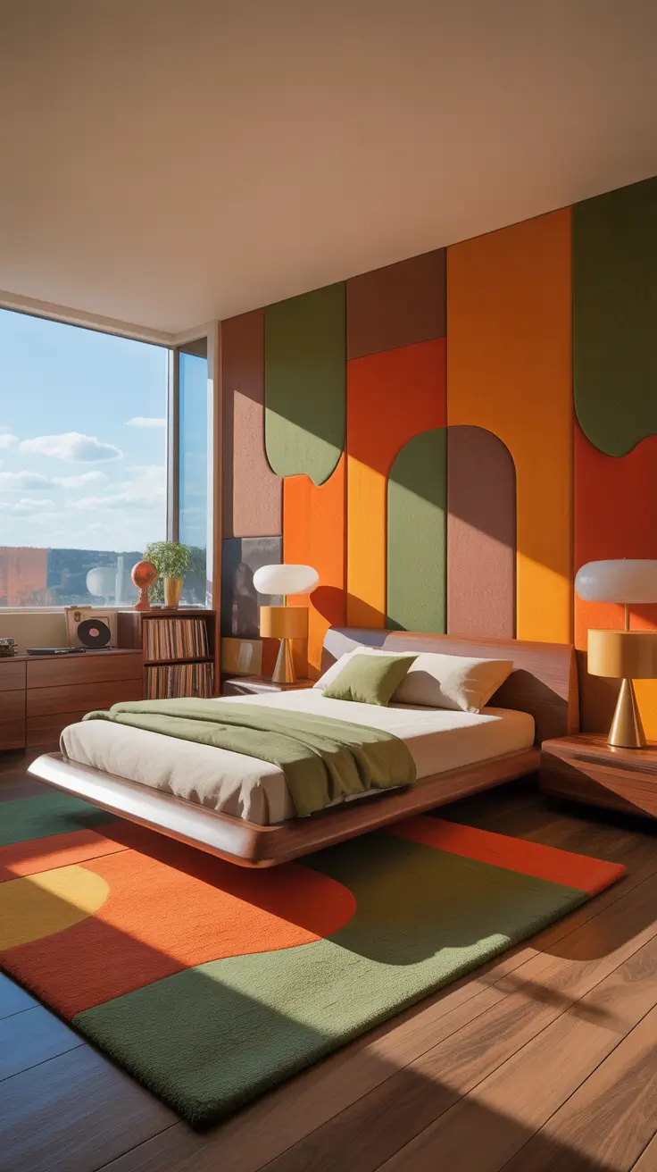 vintages bedroom ideas 2026 02 — Vintage Bedroom Ideas 70s Retro Revival With Colorful Mid-Century Modern Flair