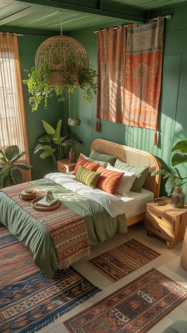 vintages bedroom ideas 2026 07 — Vintage Bedroom Ideas Bohemian Rustic Charm With Green Accents