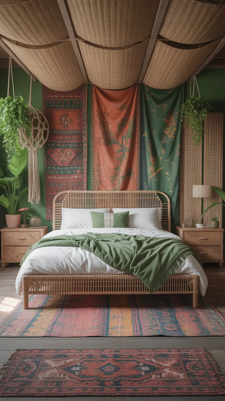 vintages bedroom ideas 2026 07 — Vintage Bedroom Ideas Bohemian Rustic Charm With Green Accents