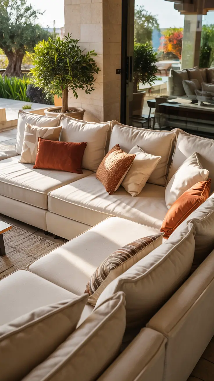 whites living room ideas 2026 olive green sofa in white living room